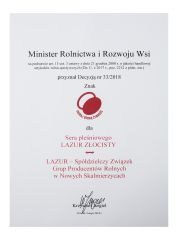 Znak Poznaj Dobrą Żywność dla sera pleśniowego Lazur Złocisty
